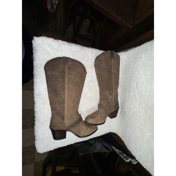 DURANGO WOMENS PHILLY TURN DOWN BOOTS BROWN / DENIM SIZE 6m - Picture 4 of 11